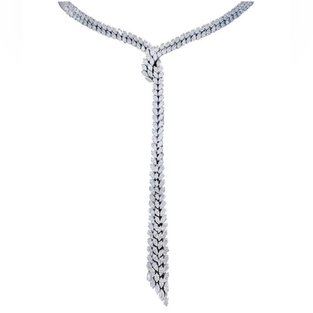 NextNecklace Marquise Cut Multi Row Necklace - Picture 4 of 6